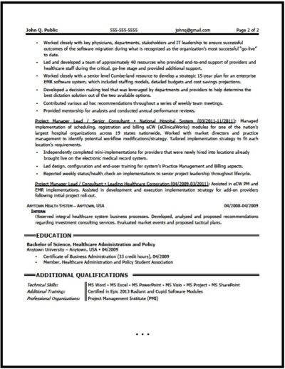 Healthcare Consultant | The Résumé Clinic