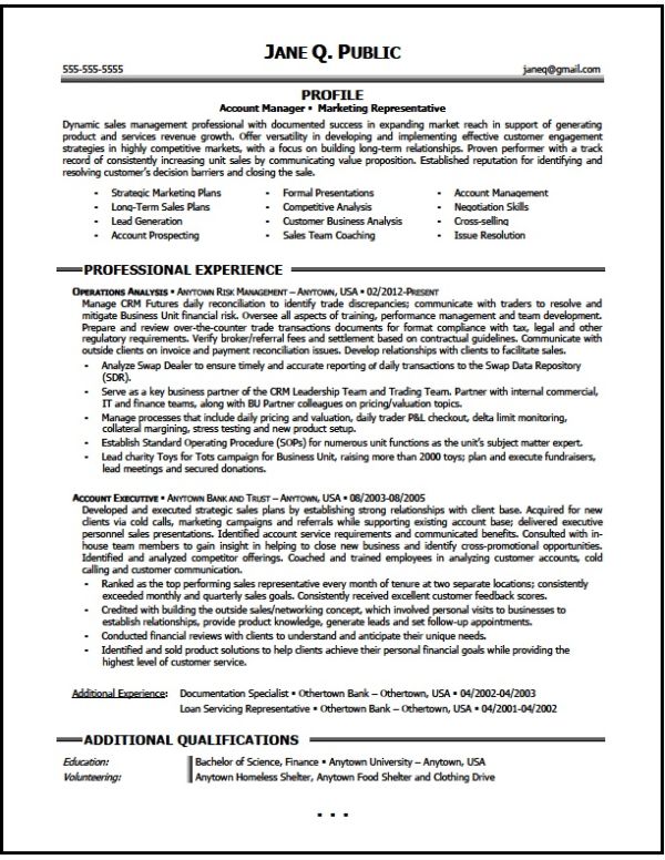 Marketing Account Manager The Résumé Clinic 1550