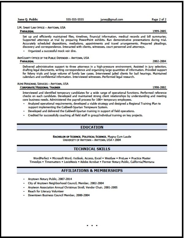 professional summary for paralegal resume