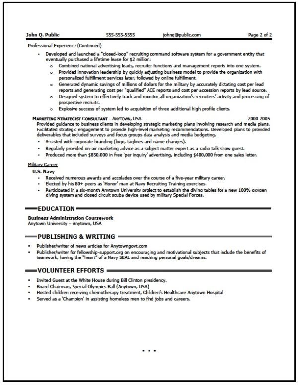 project management executive resume